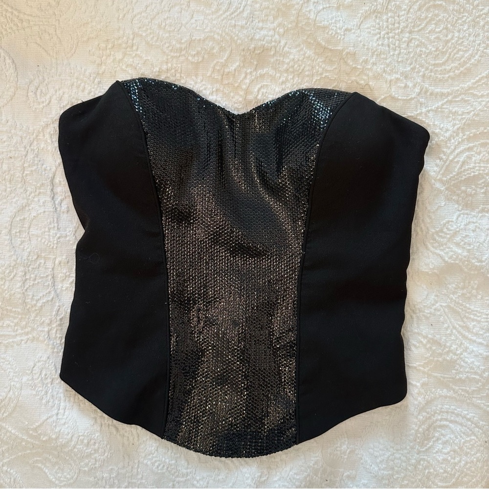 Black sequin tube top
